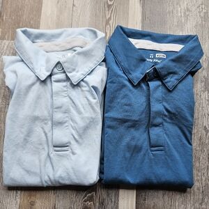 Tommy John Men's Medium Polo Shirts Lot of TWO Blues